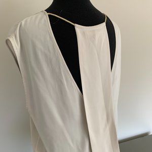 Gorgeous Cream Silk top with unique open back Chain detail